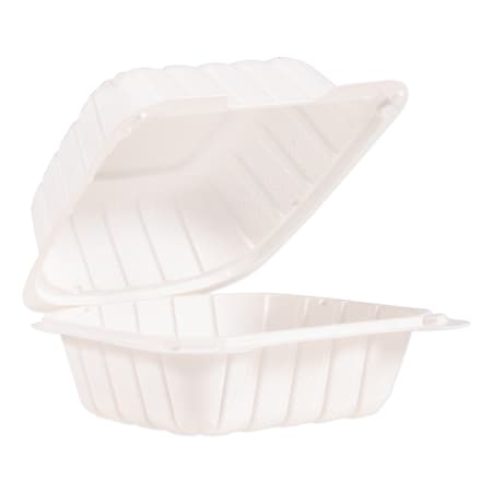 Proplanet By Dart Hinged Lid Containers, 6 x 6.3 x 3.3, White, PK400 60MFPPHT1
